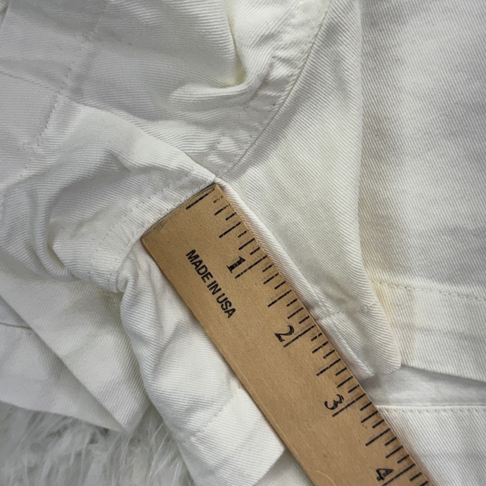 Esprit White Cotton Blend Drawstring Shorts Size 7/8 Y2K Minimalist Summer - Picture 7 of 7